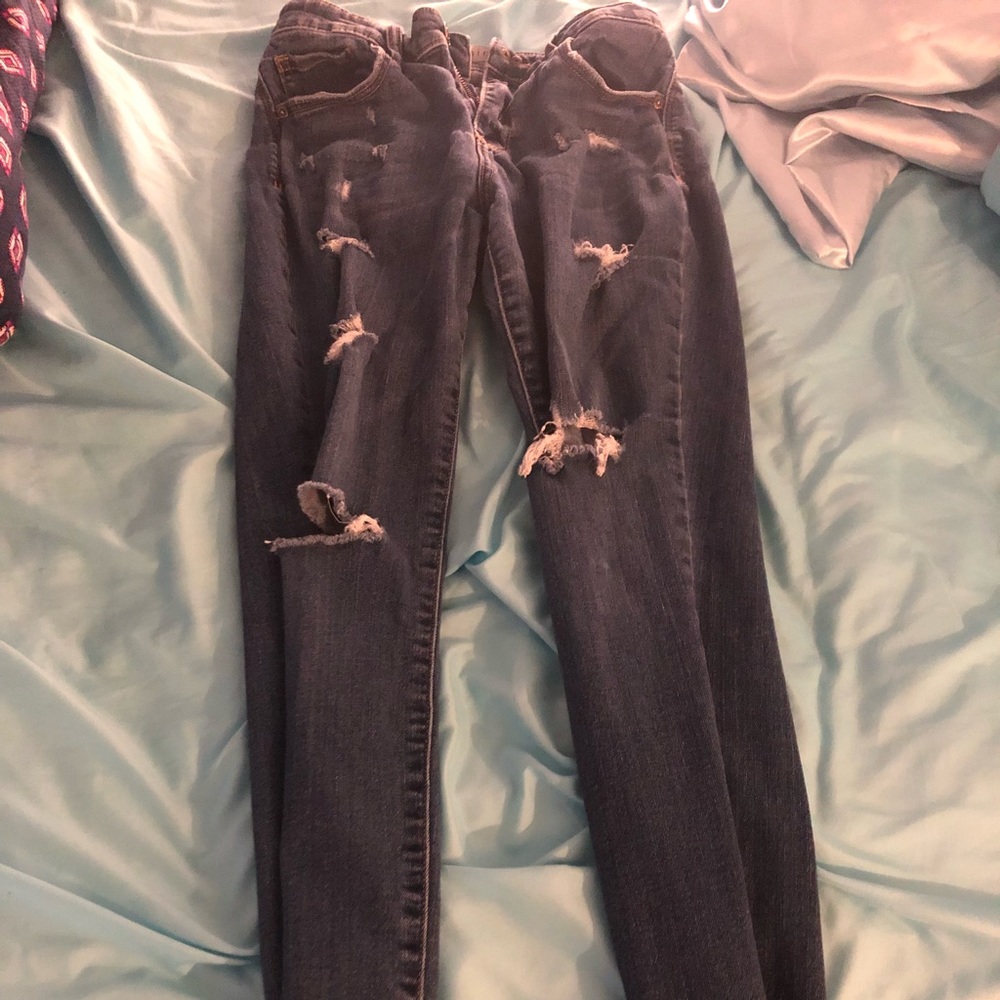 Ripped blue jeans